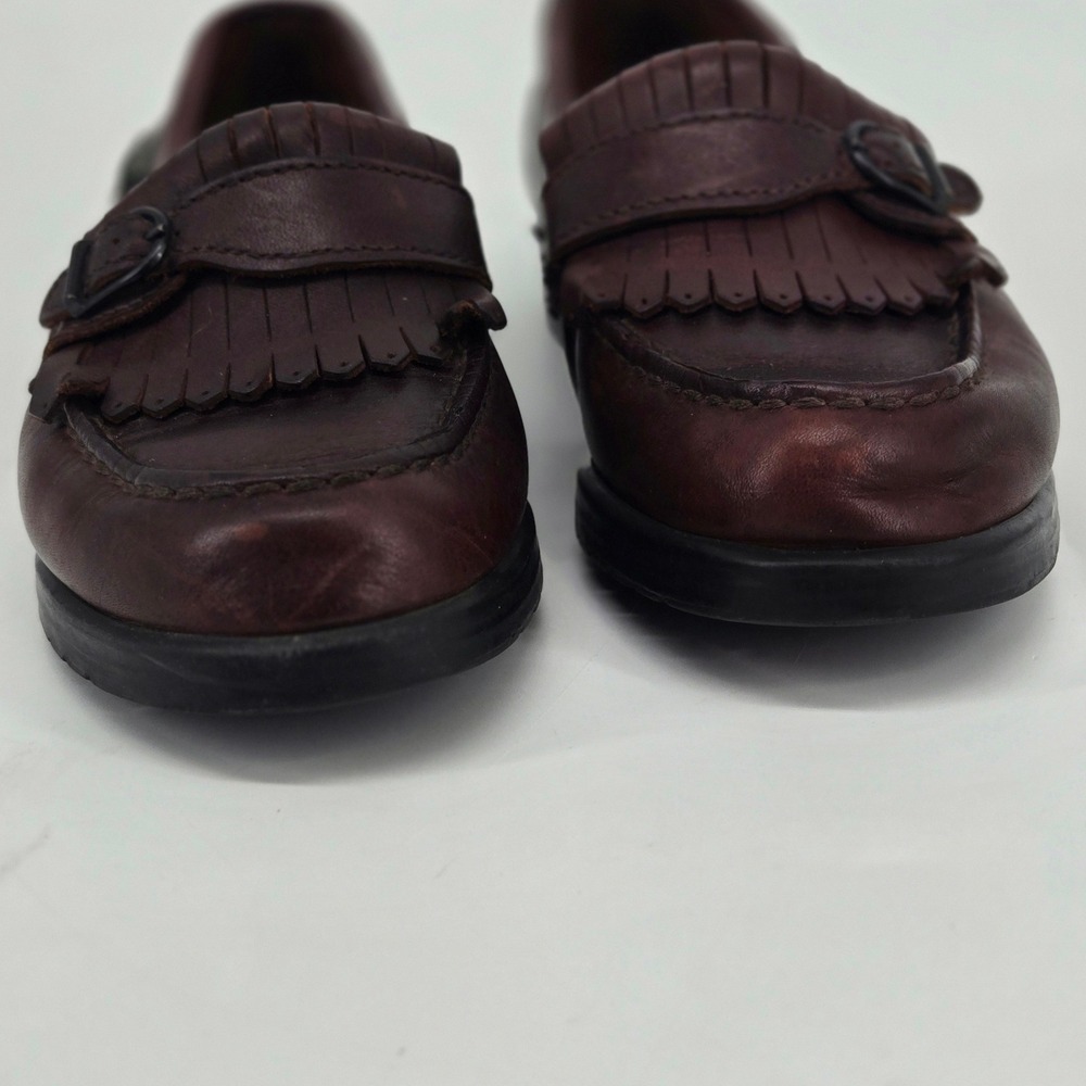 Eastland Vintage 90s Brown Leather Kiltie Fringe Buckle Penny Loafers Shoes 7M - Picture 4 of 12
